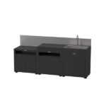 Bucătărie exterioară cu 3 elemente și panouri de protecție – Negru